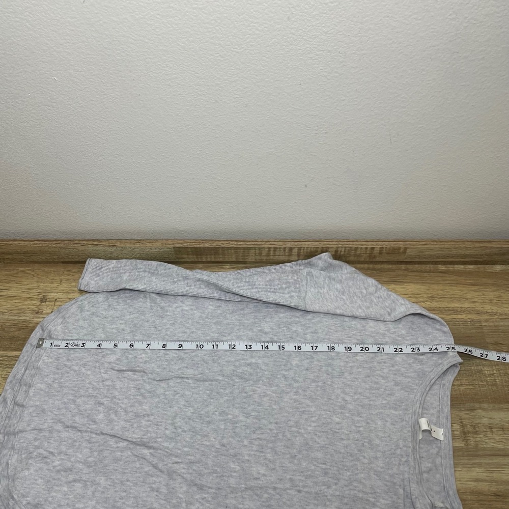 Lululemon Women's Heathered Light Grey Cotton Boat Neck Long Sleeve Top Size 4 - Picture 8 of 8